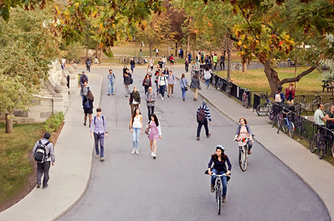 Students walking on McGill campus