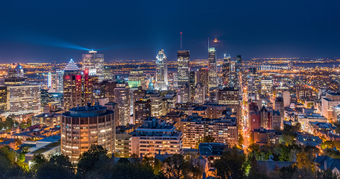 Montreal skyline in the evening
