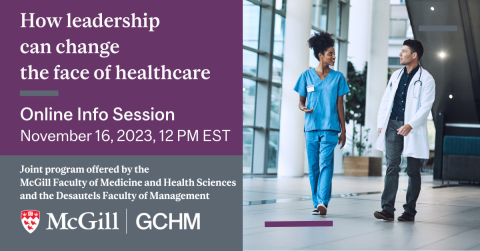 Online Info Session for the Graduate Certificate in Healthcare Management (GCHM) on November 16, 2023
