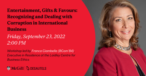 Laidley Centre Business Ethics event Franca Ciambella