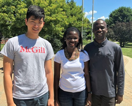 McGill NutriPulse team: Zeyan Zhong, Josephine Ampofo, and Adeyemi Adegbenjo