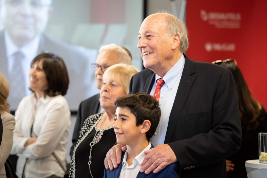 Professor Morty Yalovsky and his loved ones celebrate his 50th anniversary at McGill. 
