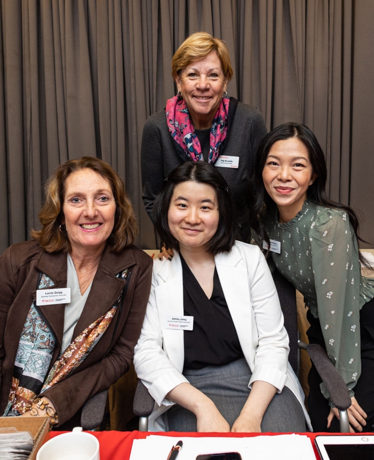Career Management team Peg Brunelle, Lorrie Quigg, Ashley Jiang and Melissa Wong at Jaclyn Fisher Career Day 2022 