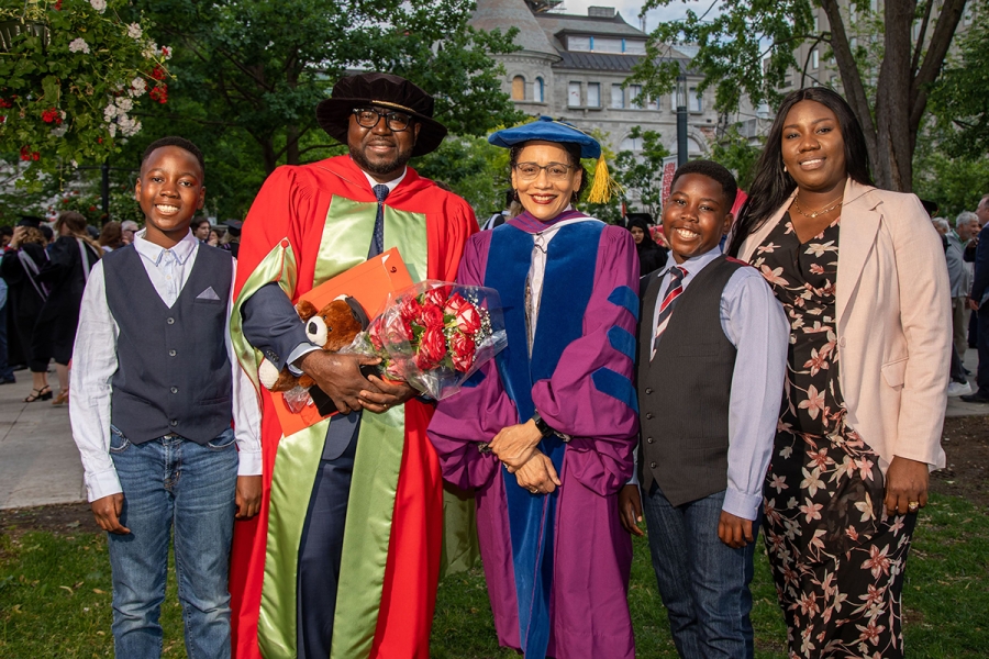 Dean Yolande Chan and Divinus Oppong-Tawiah (PhD&#039;20)