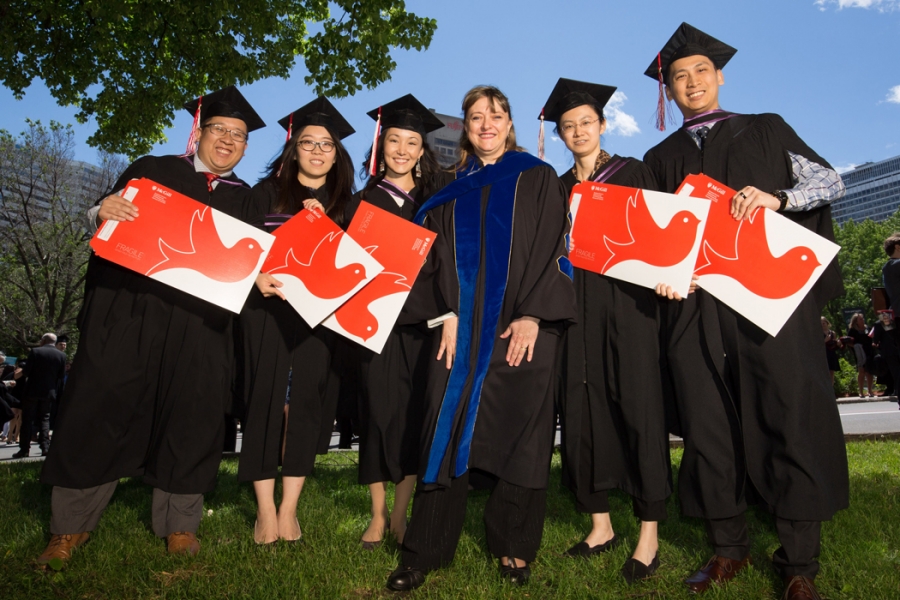 Dean Isabelle Bajeux-Besnainou with MBA’17 graduates