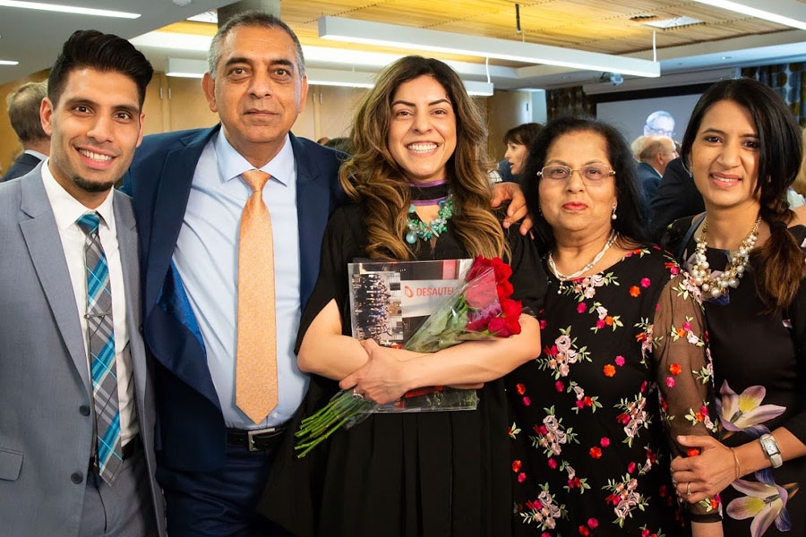 Parul Chawla (MBA’18)  is all smiles with her family