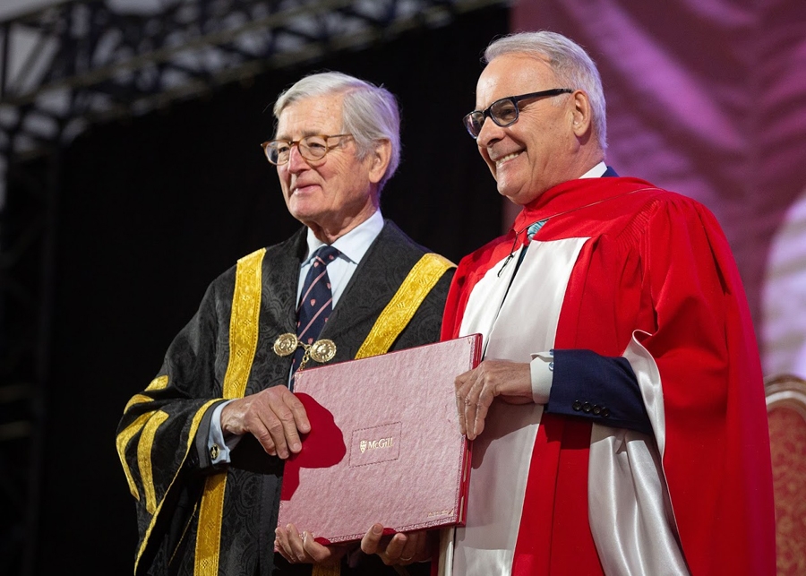 Dr. Michael Meighen, Chancellor and Alain Bouchard, LLD’19, Honorary Doctorate