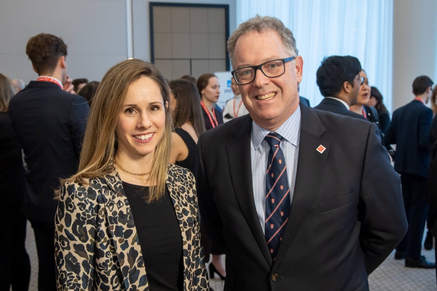 Jennifer Heil,  BCom’13, Olympian, social innovator and activist and Marc Weinstein, Vice Principal, Advancement, McGill University 