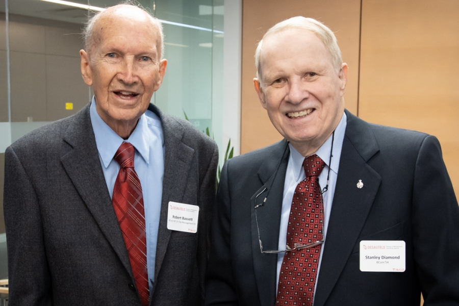 Robert Bassett (BCom&#039;49) and Stanley Diamond (BCom&#039;54)