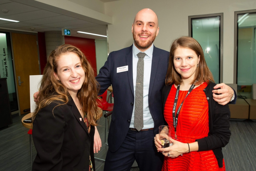 Bess Zafran (BA’18), Olivier Forgues, MBA student and Anna Trusen, MBA student 