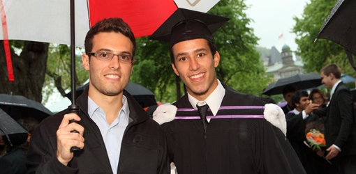 Recent graduate, Julian Illson (BCom&#039;09) with his brother (Owen Egan)