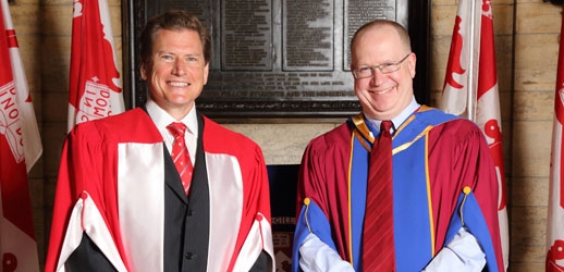 Honorary doctorate recipient Darren Entwistle (MBA&#039;88, LLD&#039;13) and Dean Peter Todd (BCom&#039;83) (Photo: Owen Egan)
