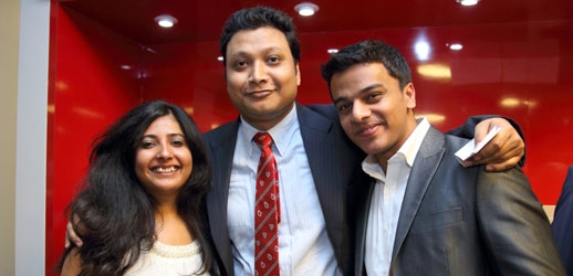 Shailendra Shailendra (MBA&#039;13) and friends (Photo: Owen Egan)