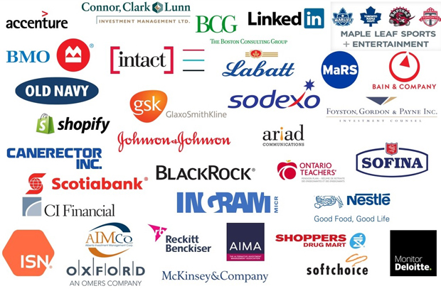 A snapshot of the employer presence during the Meet McGill Trip.  