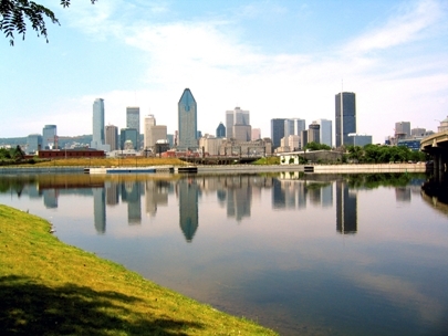 View of Montreal from the Lachine canal