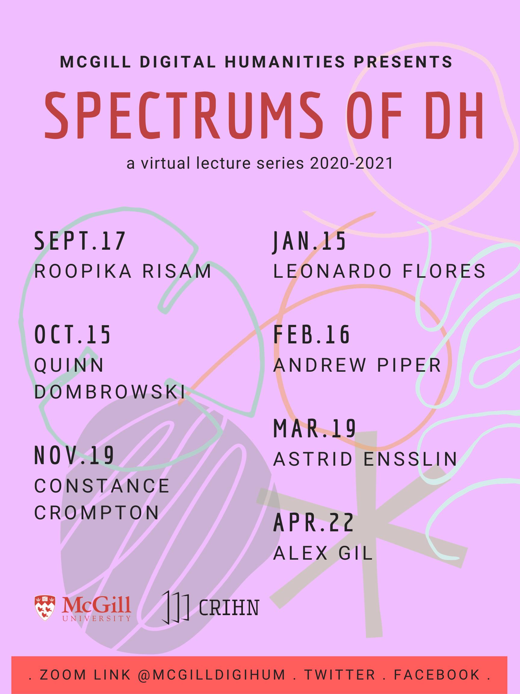 Poster for Spectrums of DH: A Virtual Lecture Series 2020-2021