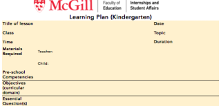 learning plan kindergarten image