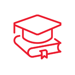 Graduation hat and book icon