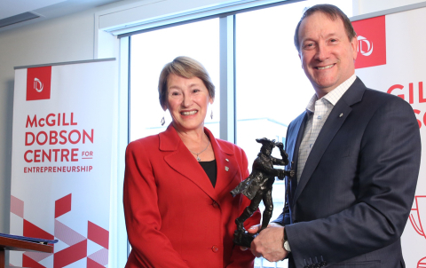 Suzanne Fortier, McGill’s Principal and Vice-Chancellor and Louis Vachon, president and CEO, National Bank.