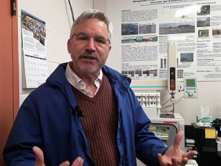 Professor David Burton from Dalhousie University, co-principal investigator of the AGGP, stands in his office, 2019
