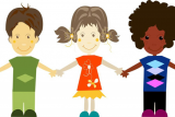 Image of three children holding hands