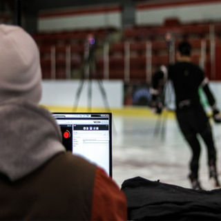Skating test at the hockey arena