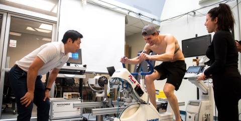Researchers and an Exercise Bicycle