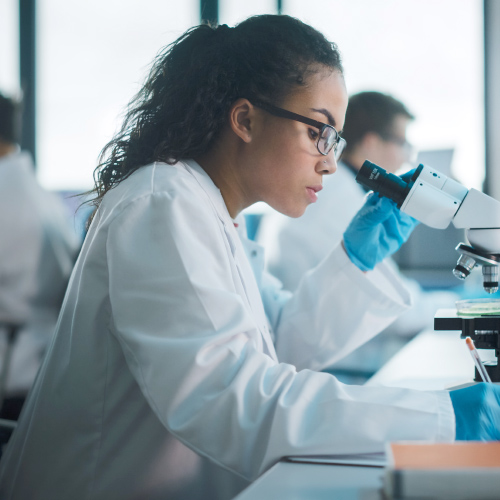 Woman doing research