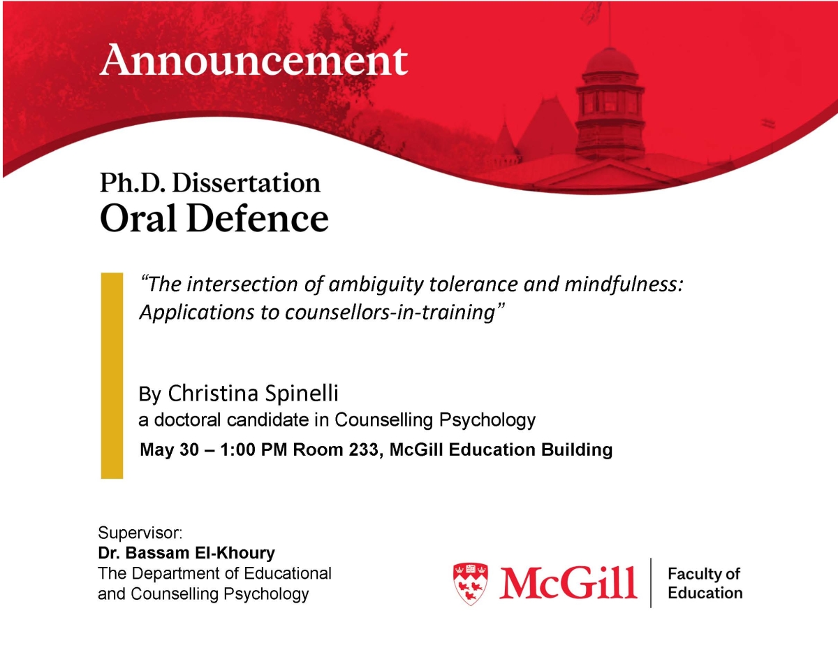 oral defense for doctoral dissertation