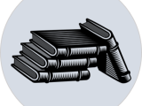 Drawing of a pile of books