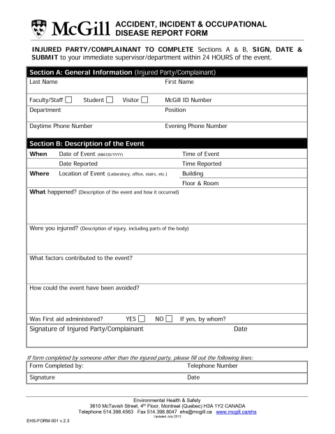 Accident Report Form