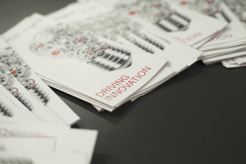 Photo of Engine brochures on a table.