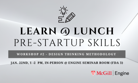 Workshop #2 – Design Thinking Methodology: Jan. 22nd, 12:00 - 1:00 pm