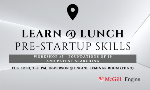 Workshop #5 – Foundations of IP and Patent Searching: Feb. 12th, 12:00 - 1:00 pm