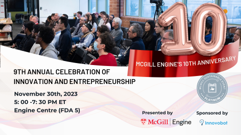 Engine will be hosting its 9th annual celebration of Innovation and Entrepreneurship on Nov. 30 2023