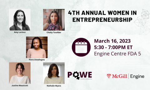 4th annual women in entrepreneurship panel - March 16, at Engine Centre