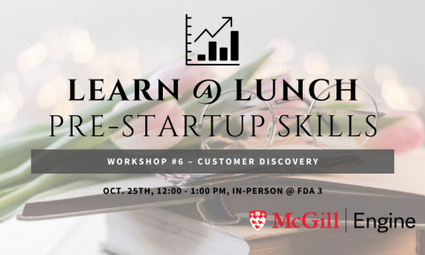 Customer Discovery workshop will take place on Oct. 25.