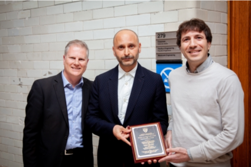  Professor Benoit Boulet along with Professor Showan Nazhat (Materials Engineering) and PhD student Gabriele Griffanti.