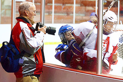 Avid photographer Derek Drummond at a Martlets game