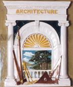 Mural of an architectural window