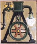 Mural of a steam engine 