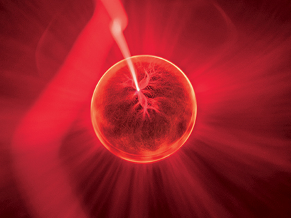 Image of a red cell being injected