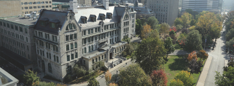 Aerial view of MacDonald Engineering Building