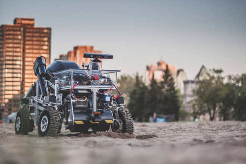 A robot car on ground