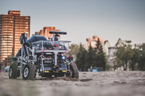 A robot car on ground