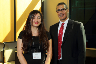 2016 SURE TISED Prize winner Iris du Bouetiez de Kerorguen,  School of Architecture, posing for photo with presenter