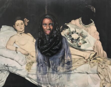 a painting of 3 people