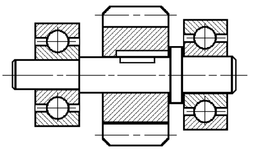 Sectioned assembly with bearings