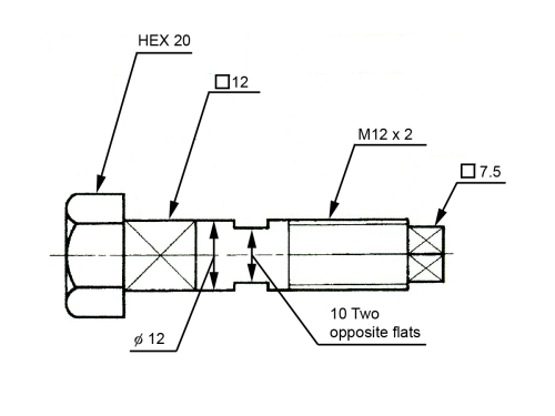 Dimensioning of a bolt