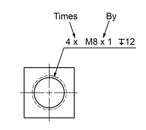  the use of an “X” in conjunction with the numeral to indicate the “number of times” or “places”